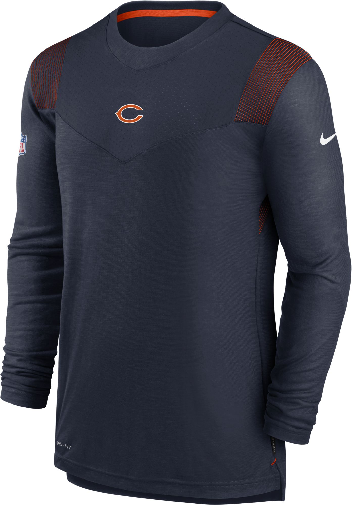 Nike / Men's Chicago Bears Sideline Player Dri-FIT Long Sleeve Navy T-Shirt