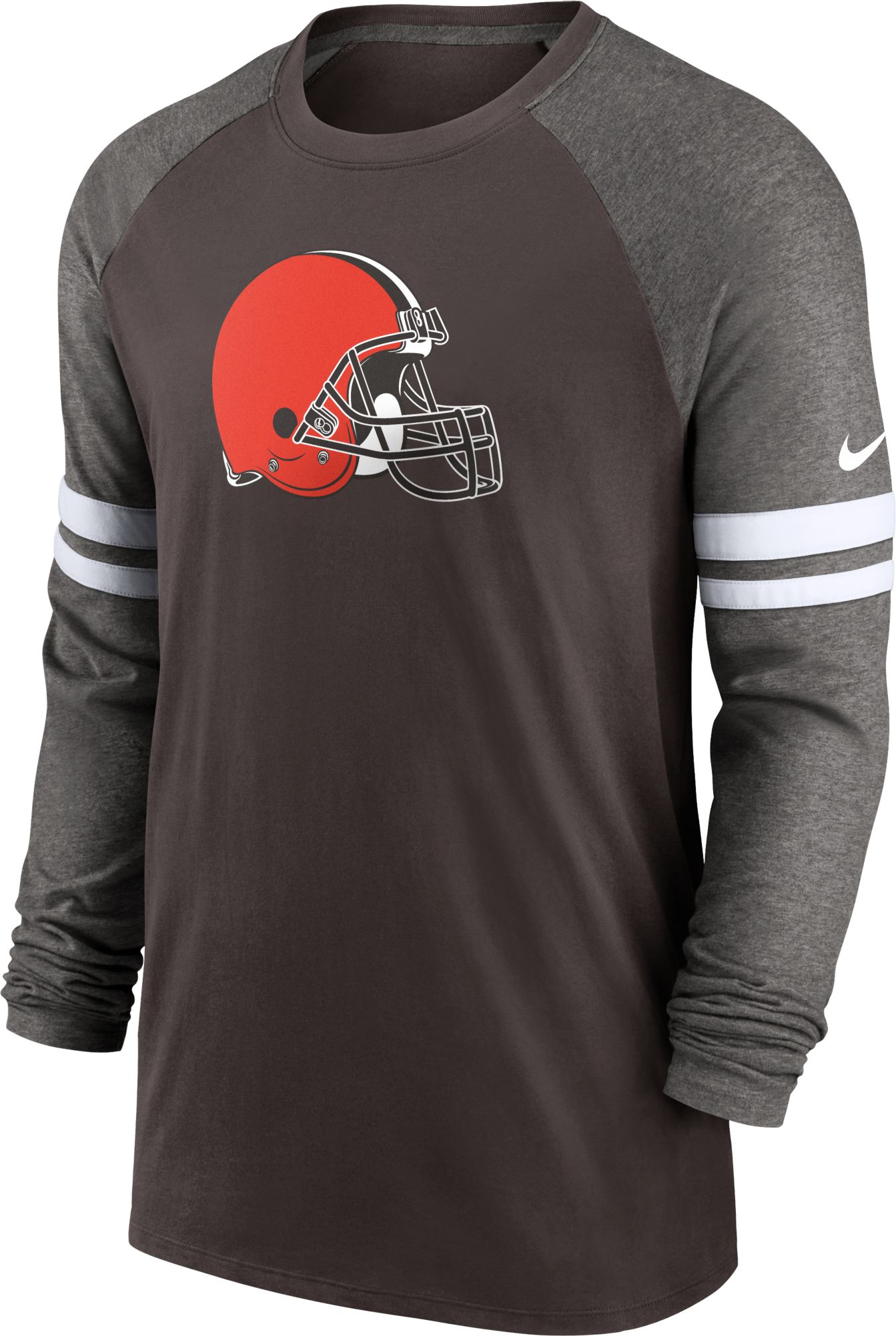 Nike / Men's Cleveland Browns Dri-FIT Brown Long Sleeve Raglan T-Shirt