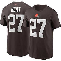 Nike Men's Cleveland Browns Kareem Hunt #27 Brown T-Shirt