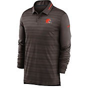 Nike Men's Cleveland Browns Team Logo Brown Long Sleeve Polo