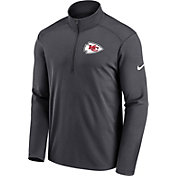 Nike Men's Kansas City Chiefs Logo Pacer Grey Half-Zip Pullover