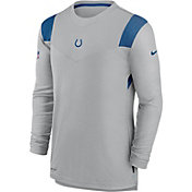 Nike Men's Indianapolis Colts Sideline Player Dri-FIT Long Sleeve Silver T-Shirt