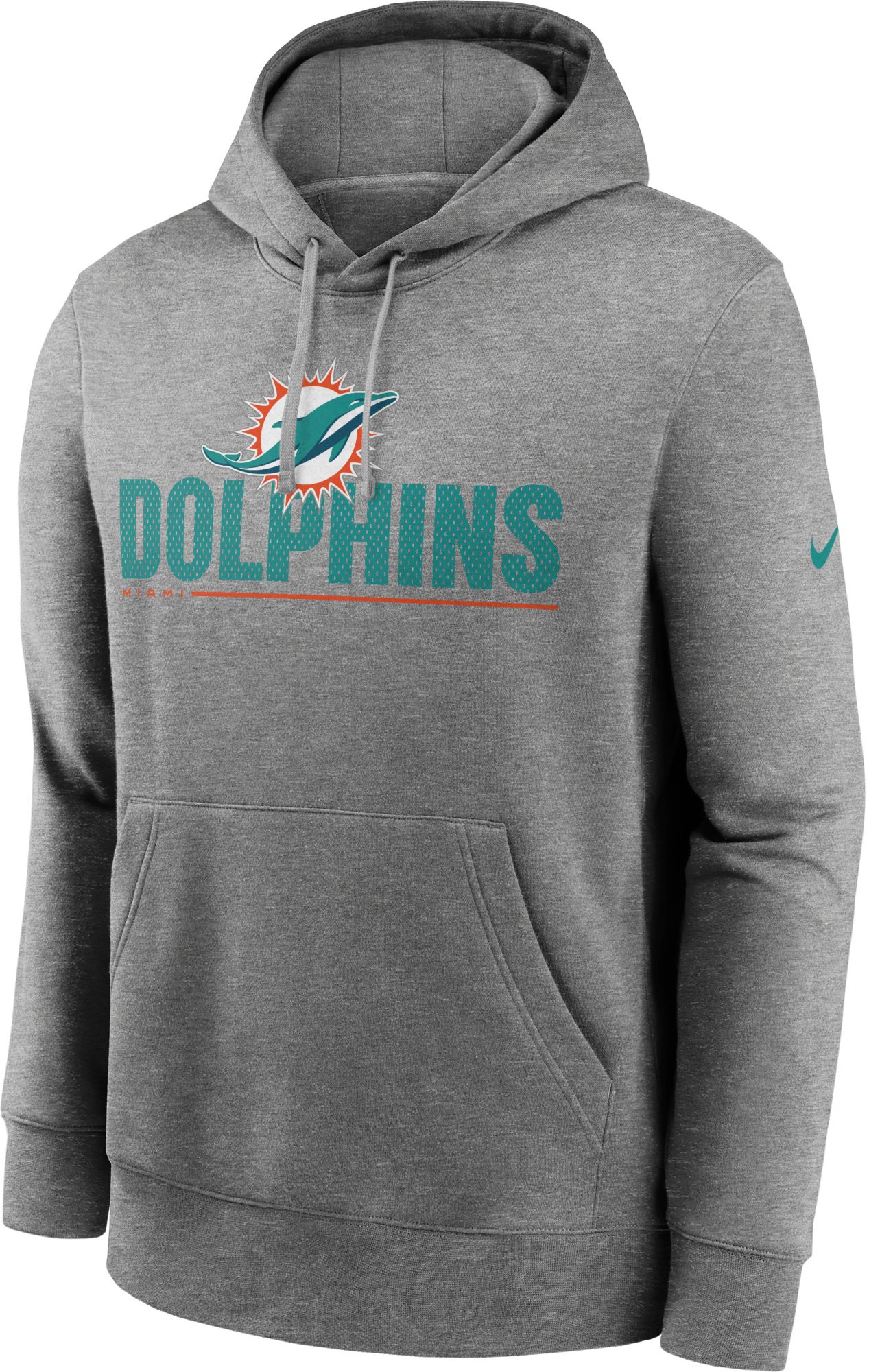 Nike / Men's Miami Dolphins Impact Club Grey Hoodie