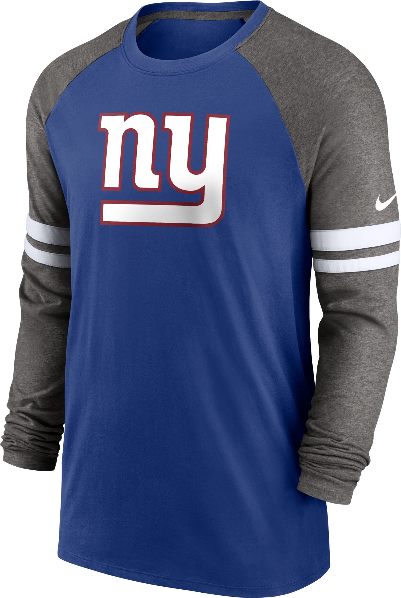 Men's Nike Red/Navy New York Giants Throwback Raglan Long Sleeve T