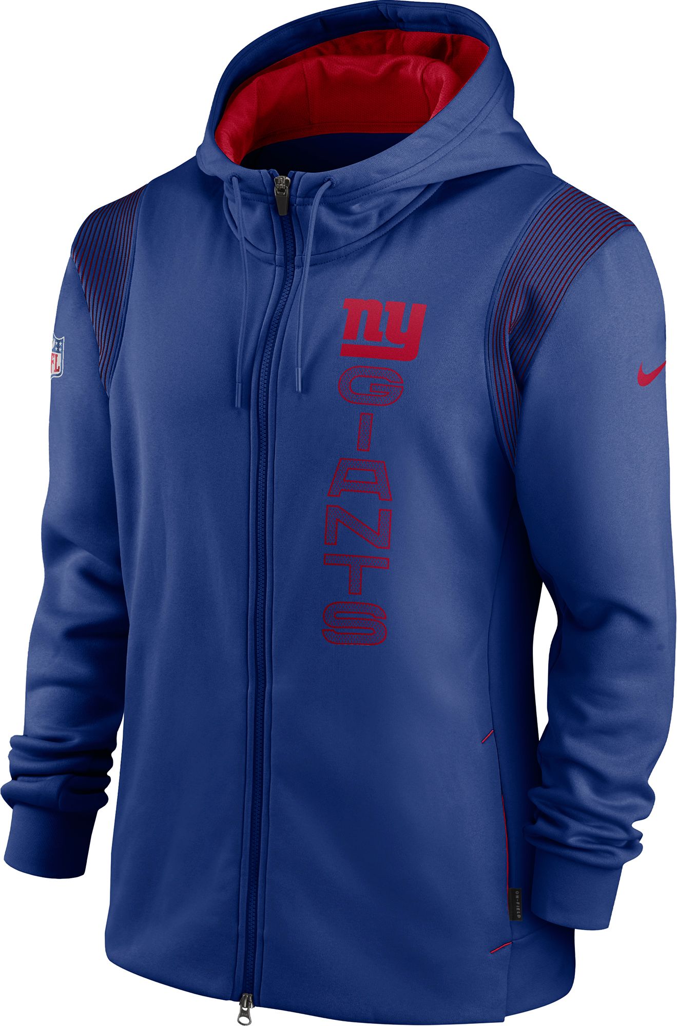 Nike Men's New York Giants Sideline Therma-FIT Pullover Hoodie - Blue - S Each