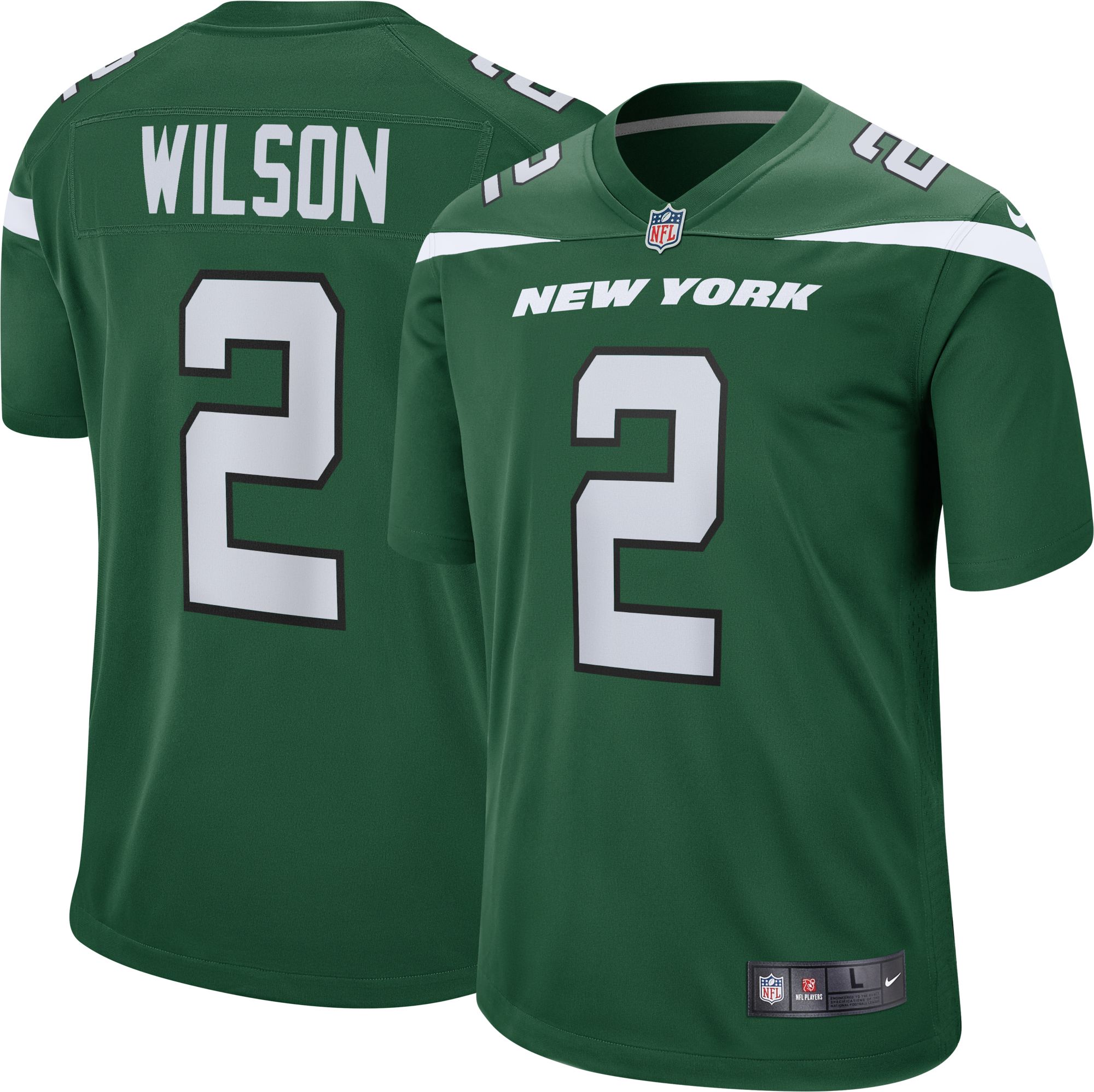 Men's Nike Garrett Wilson Gotham Green New York Jets 2022 NFL