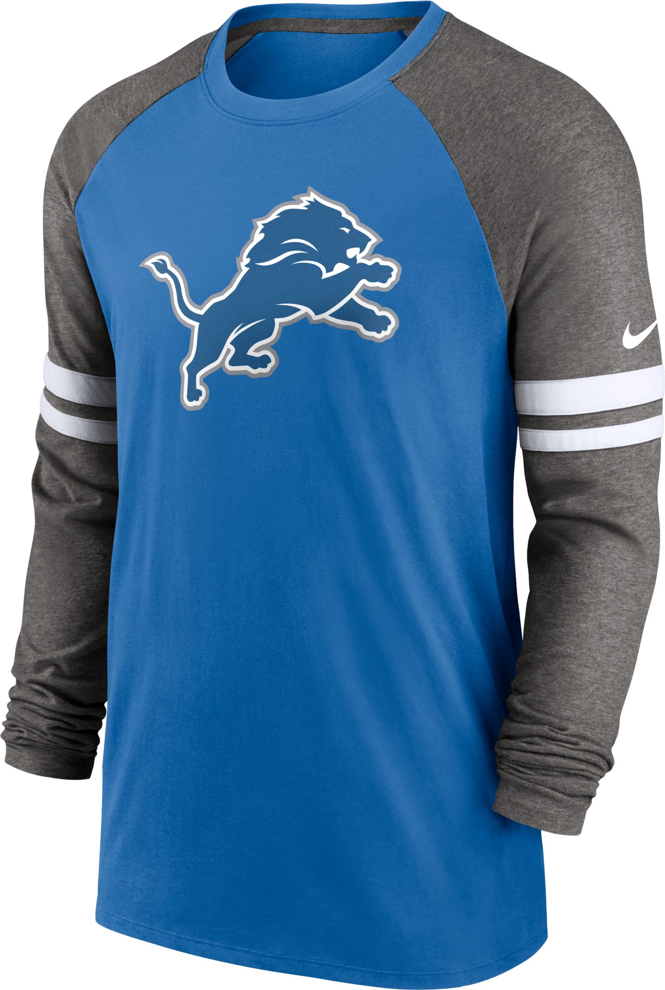 Nike / Men's Detroit Lions Dri-FIT Blue Long Sleeve Raglan T-Shirt