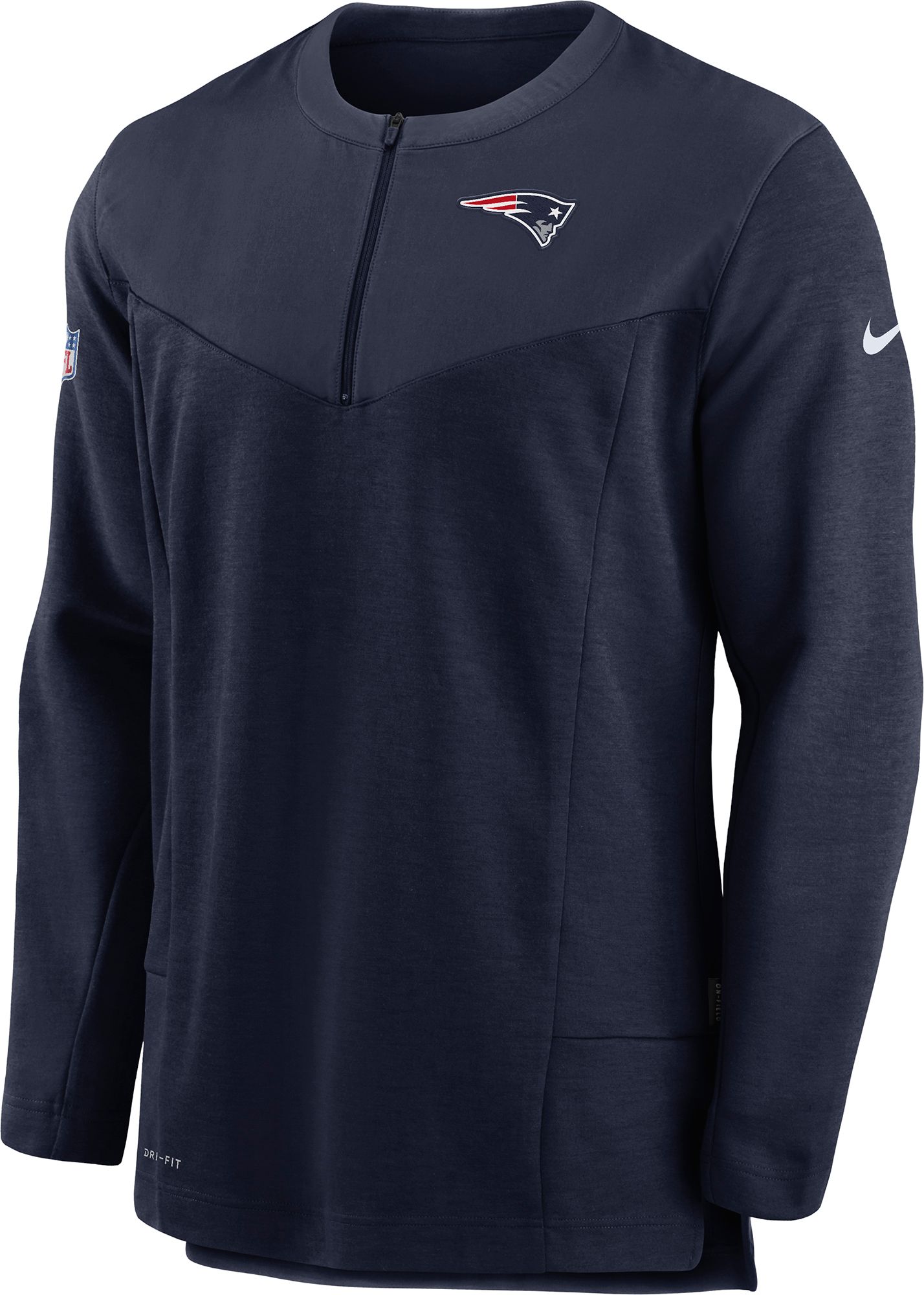 Nike Men's New England Patriots Sideline Therma-FIT Navy Pullover