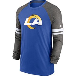 Nike Men's Los Angeles Rams Dri-FIT Royal Long Sleeve Raglan T-Shirt