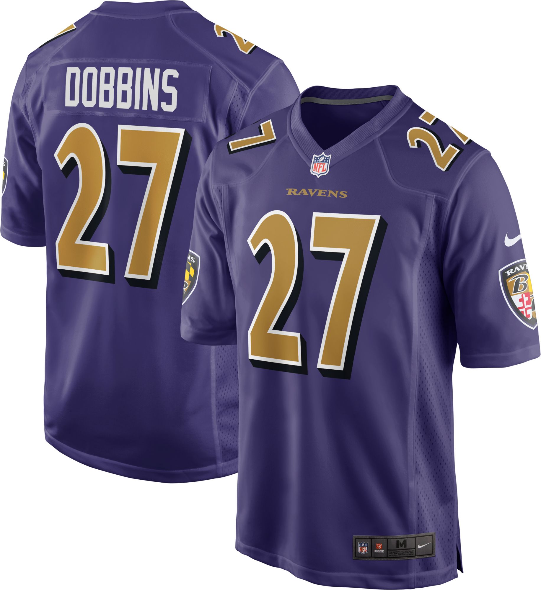 Men's Baltimore Ravens J.K. Dobbins #27 Purple Alternate Game Jersey