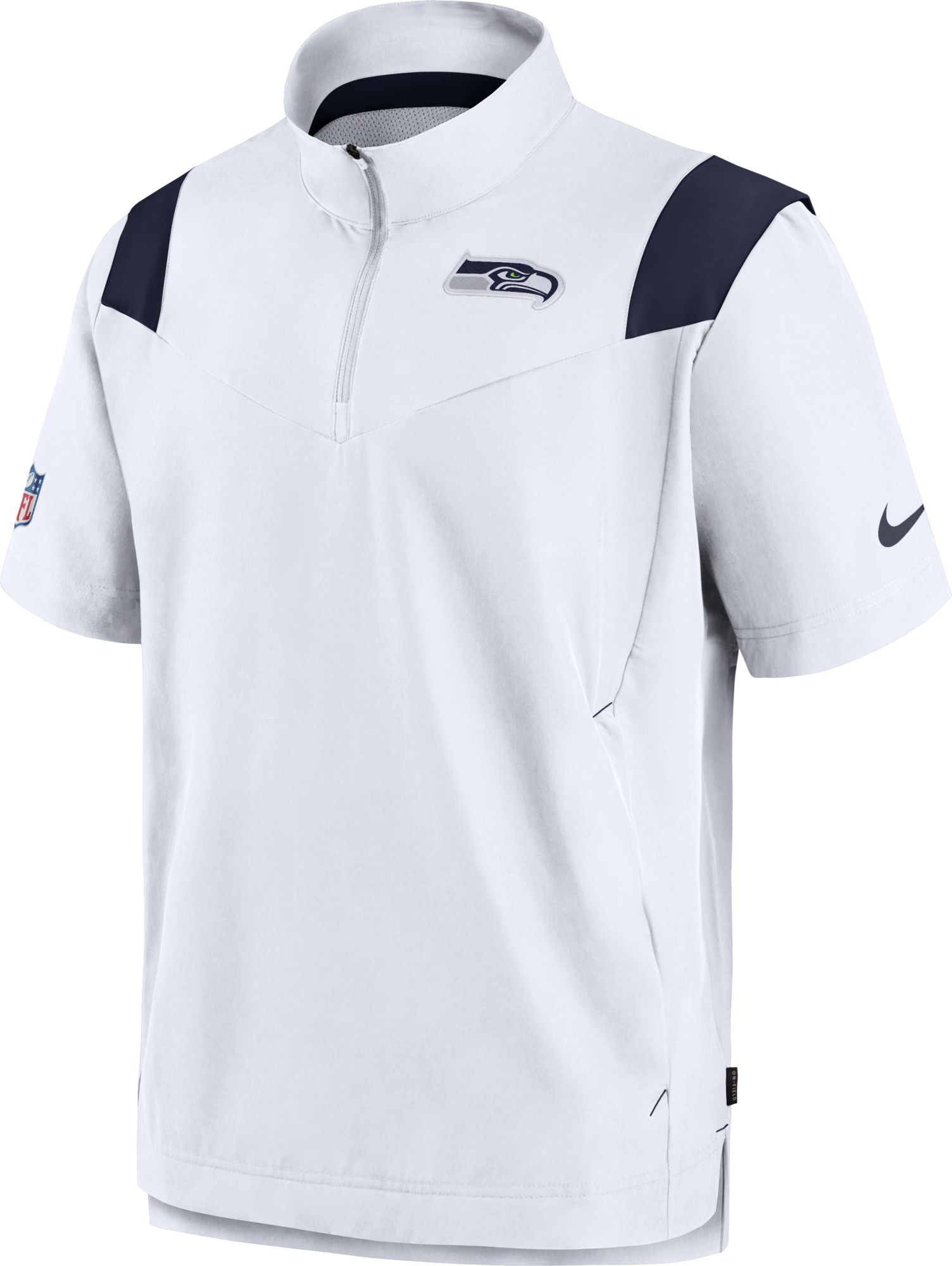 Men's Nike Navy Chicago Bears Sideline Showout Short Sleeve Full-Zip Hoodie Size: Small