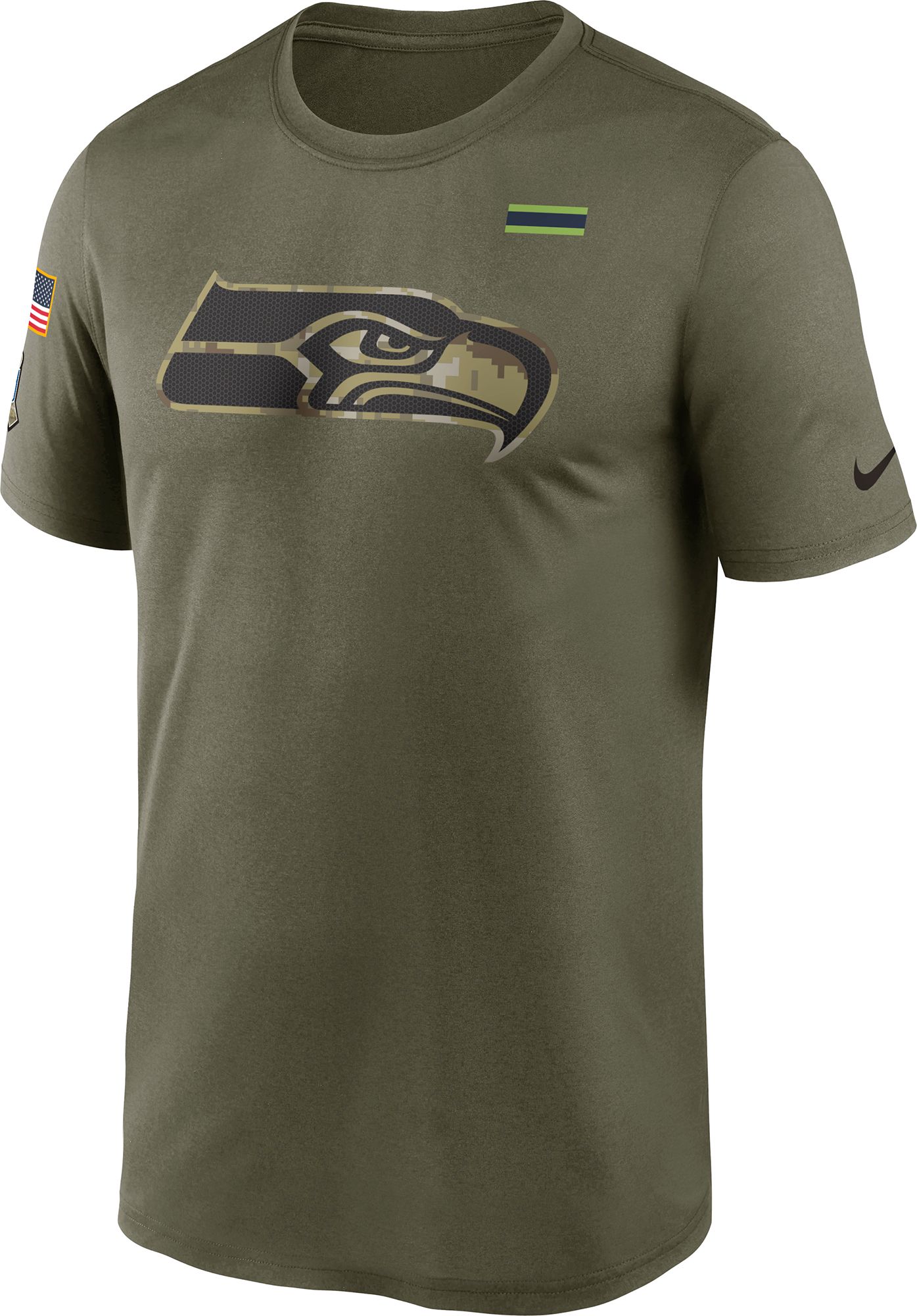 Men's Seattle Seahawks Nike Olive Salute to Service Sideline Therma Pullover  Hoodie