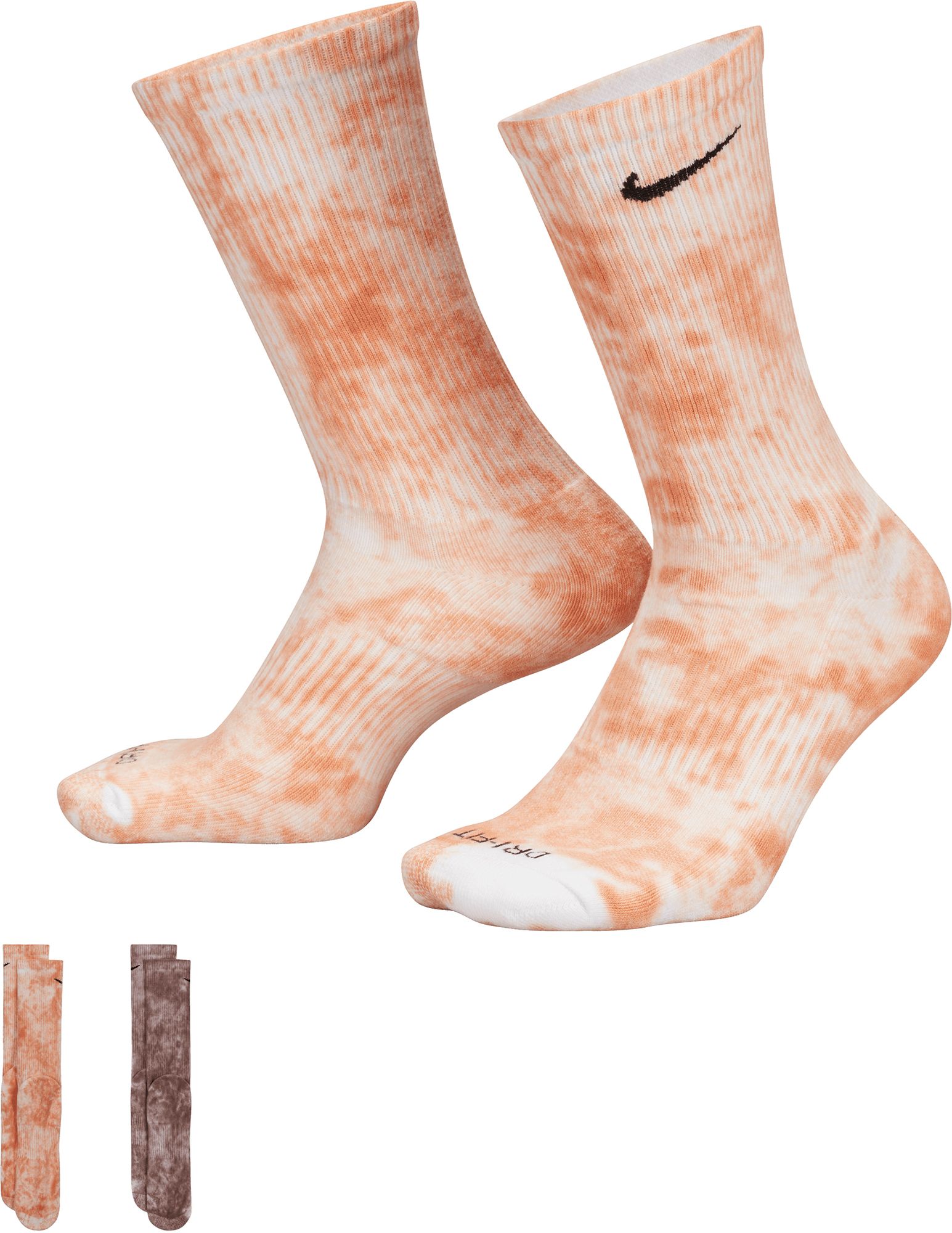 Nike Everyday Plus Cushioned Tie-Dye Crew Socks 2 Pack, Women