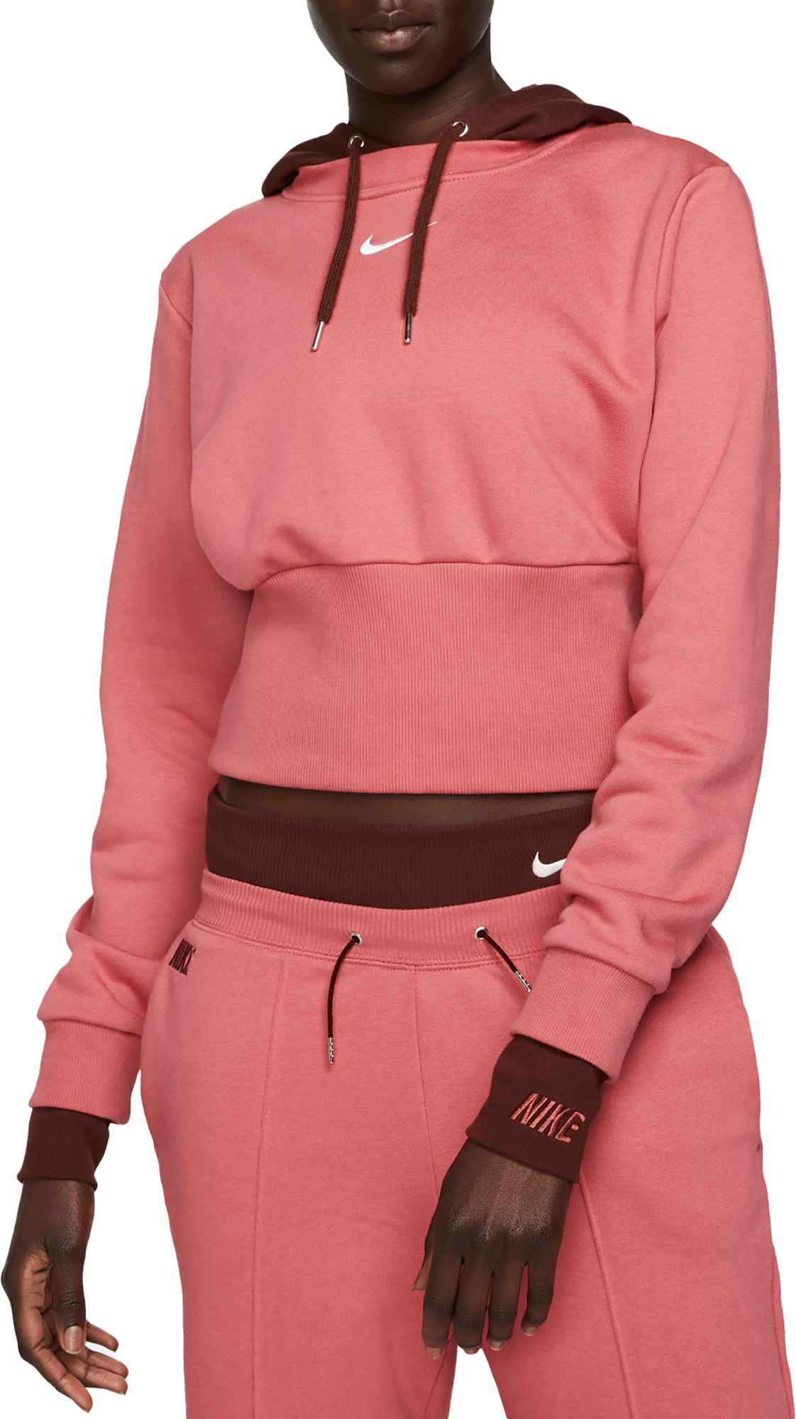 Nike air womens on sale half zip hoodie pink