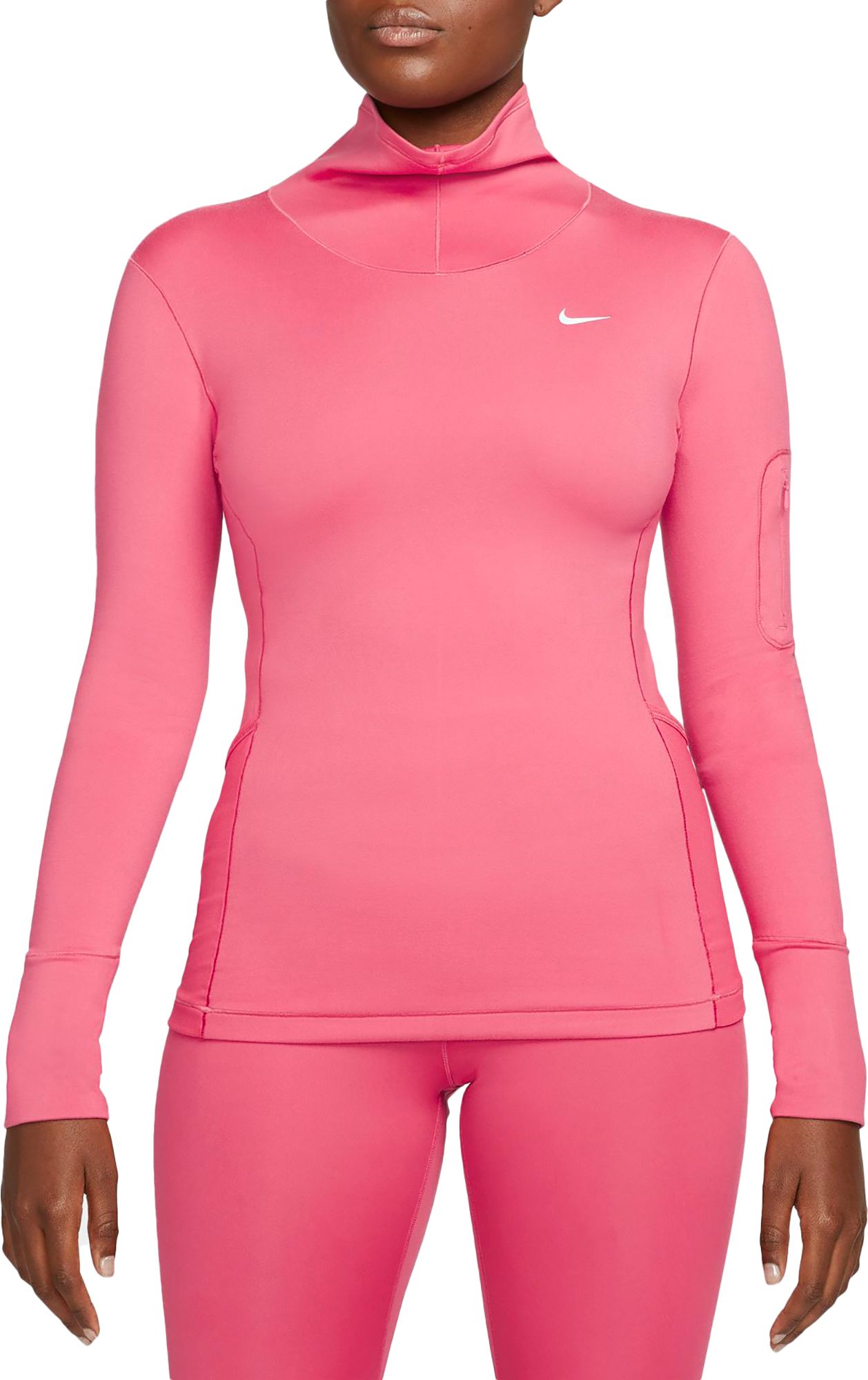 panel Rosefarve klasselærer Nike / Women's Therma-FIT Pro Warm Scoop Neck Long Sleeve Top
