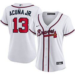 Nike Women's Atlanta Braves Ronald Acuña Jr. #13 White Cool Base Jersey