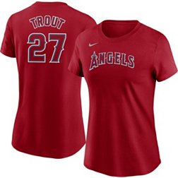 Nike Women's Los Angeles Angels Mike Trout #27 Red T-Shirt
