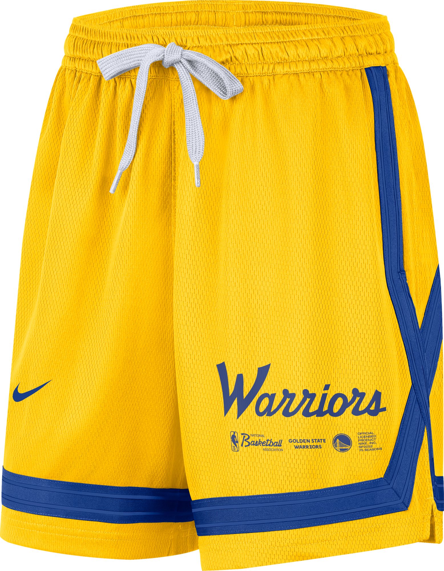 Nike Men's Golden State Warriors Yellow Courtside Fleece Pullover Hoodie, Small