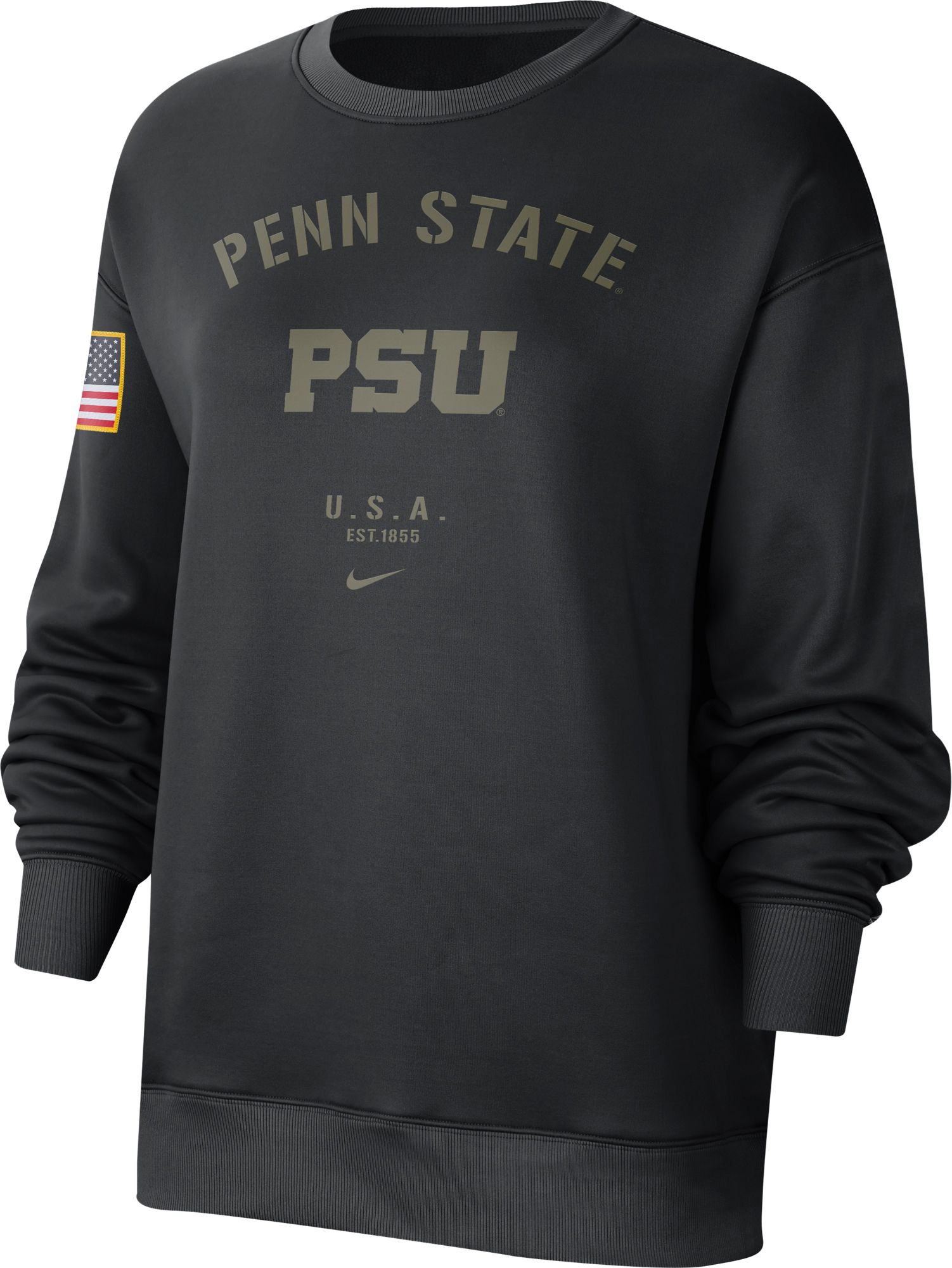 Nike / Women's Penn State Nittany Lions Black Therma Military Appreciation  Crew Neck Sweatshirt