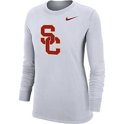 Nike Women's USC Trojans White Dri-FIT Cotton Long Sleeve T-Shirt