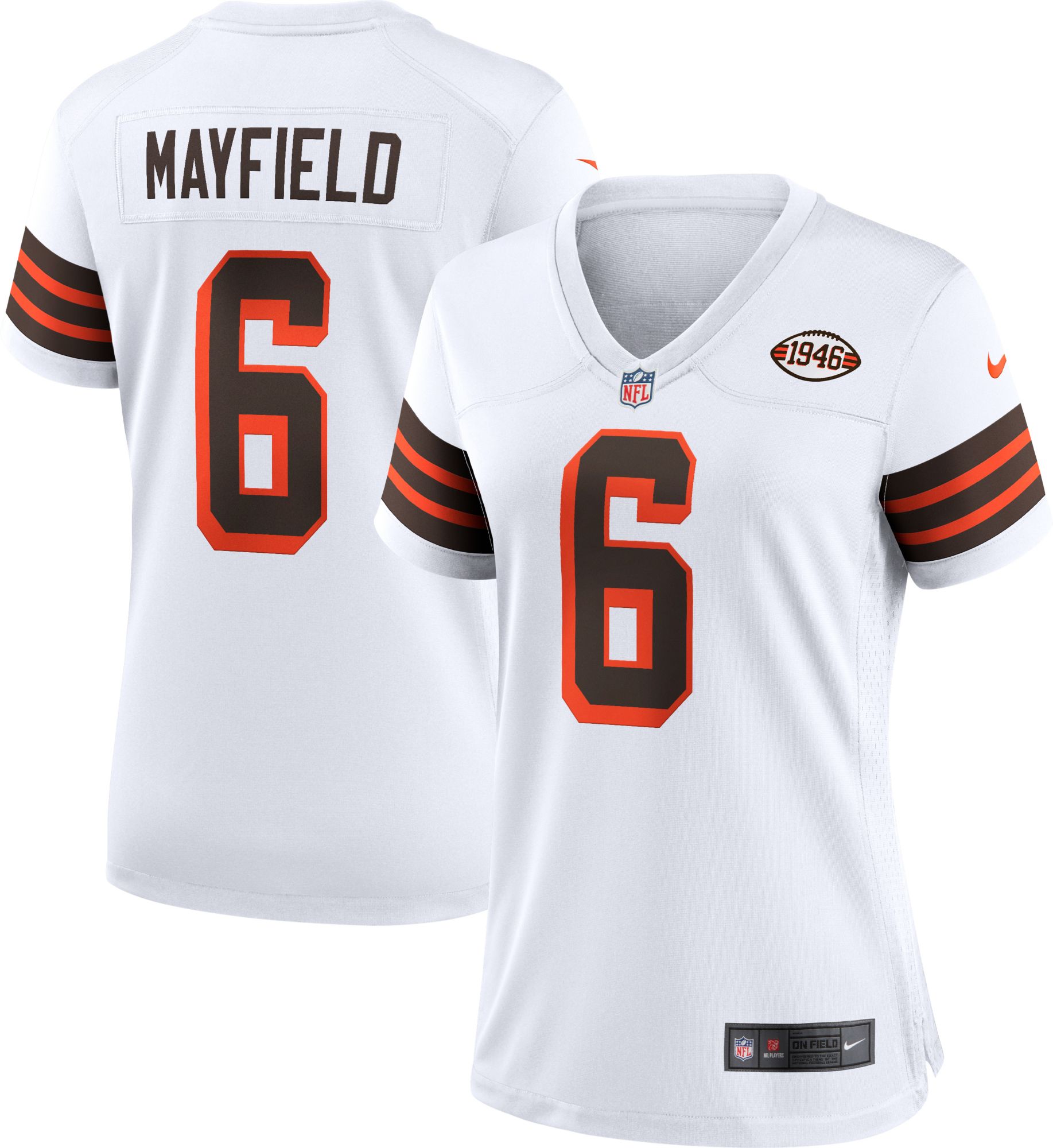 Nike NFL On Field Orange Cleveland Browns MAYFIELD #6 Jersey Size Small S