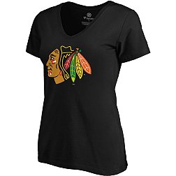 NHL Women's Chicago Blackhawks Team Poly Black V-Neck T-Shirt