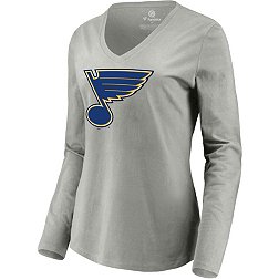 Fanatics NHL Women's St. Louis Blues Team Poly Grey V-Neck T-Shirt, XL, Gray | Holiday Gift