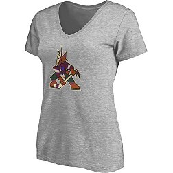 NHL Women's Arizona Coyotes Team Poly Grey V-Neck T-Shirt