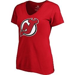 NHL Women's New Jersey Devils Team Poly Red V-Neck T-Shirt