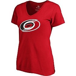 NHL Women's Carolina Hurricanes Team Poly Red V-Neck T-Shirt