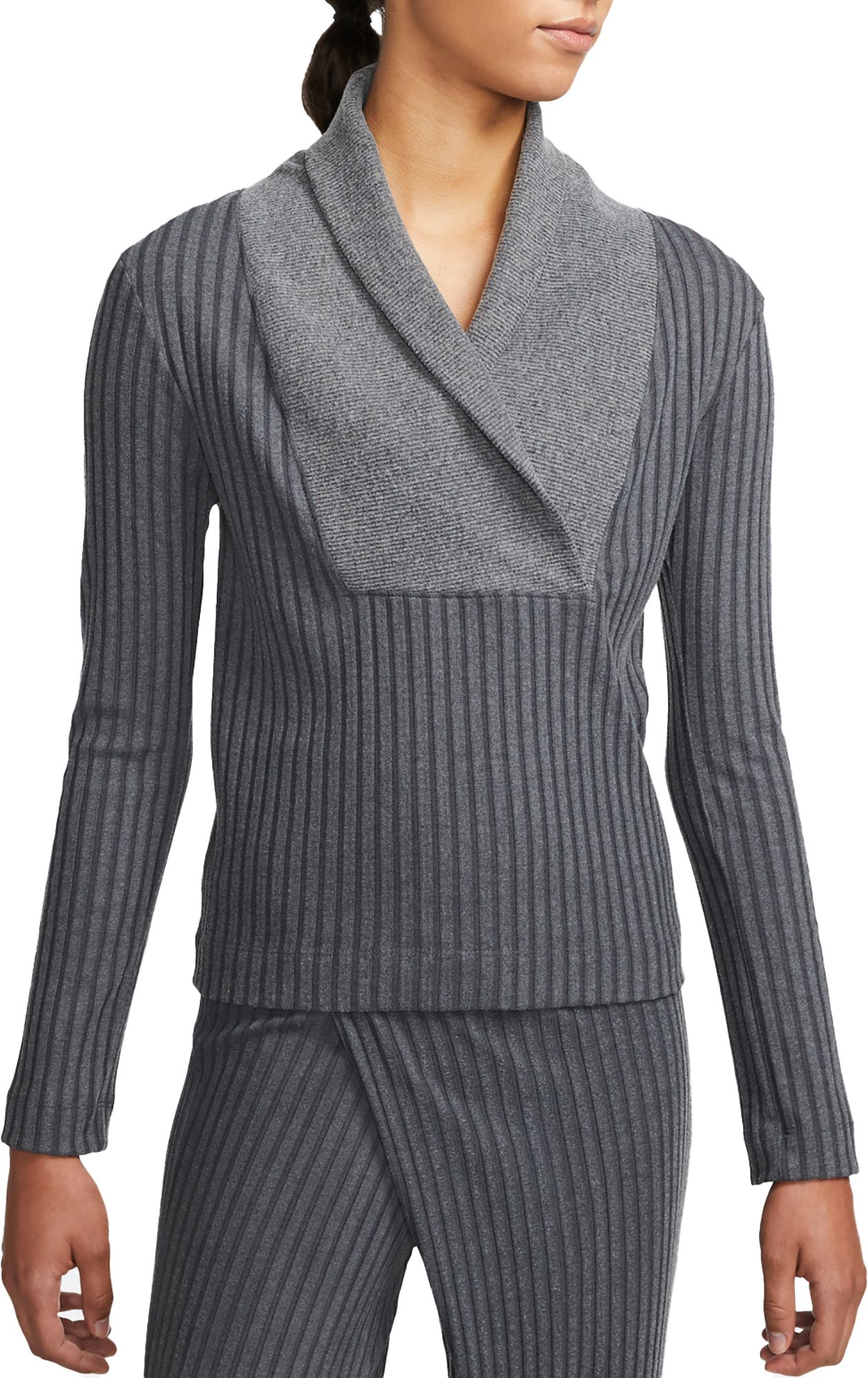 Nike Women's Yoga Luxe Fuzzy Ribbed Long Sleeve Cover-Up