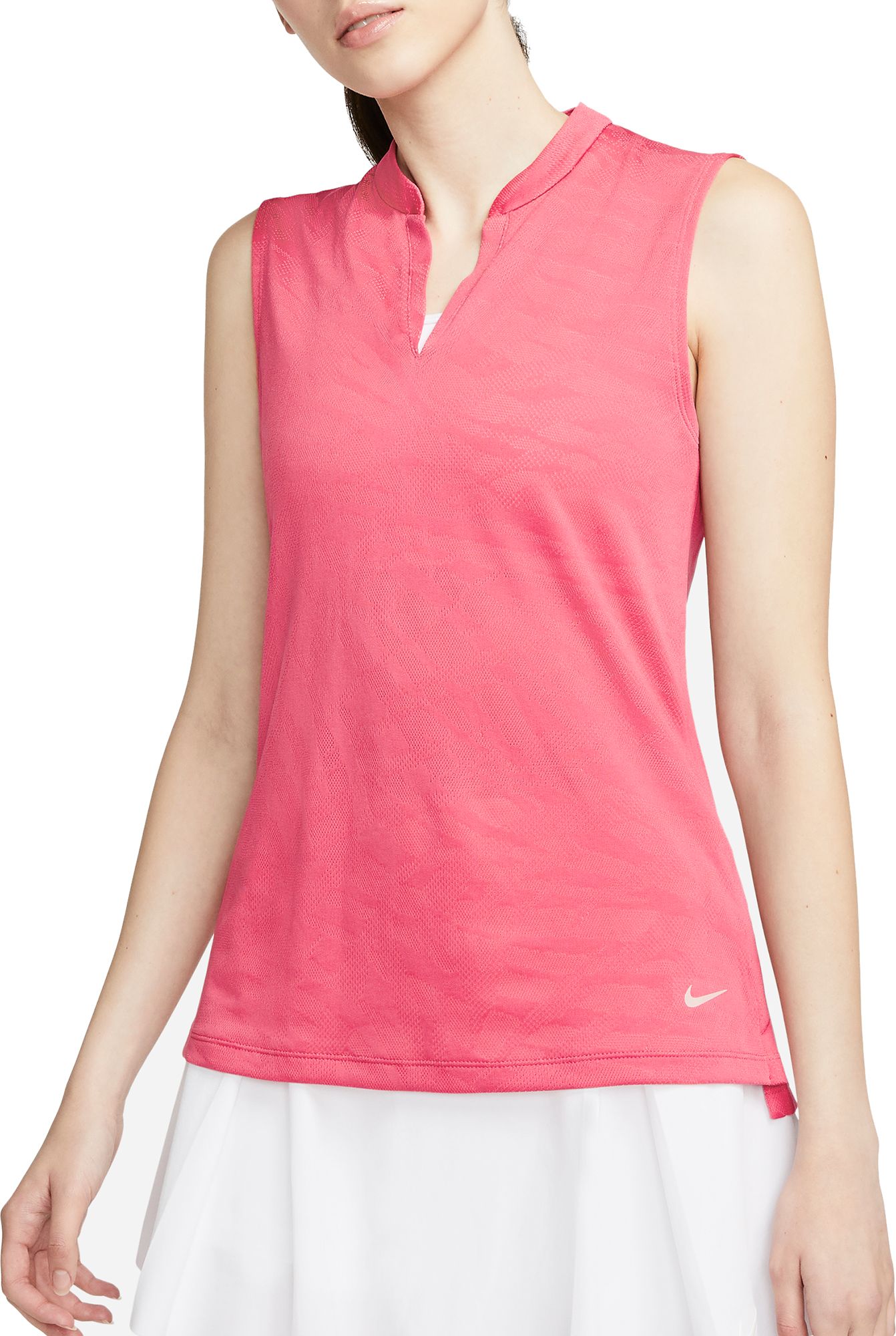 Nike Women's Dri-Fit Victory Sleeveless Golf Polo, Small, White