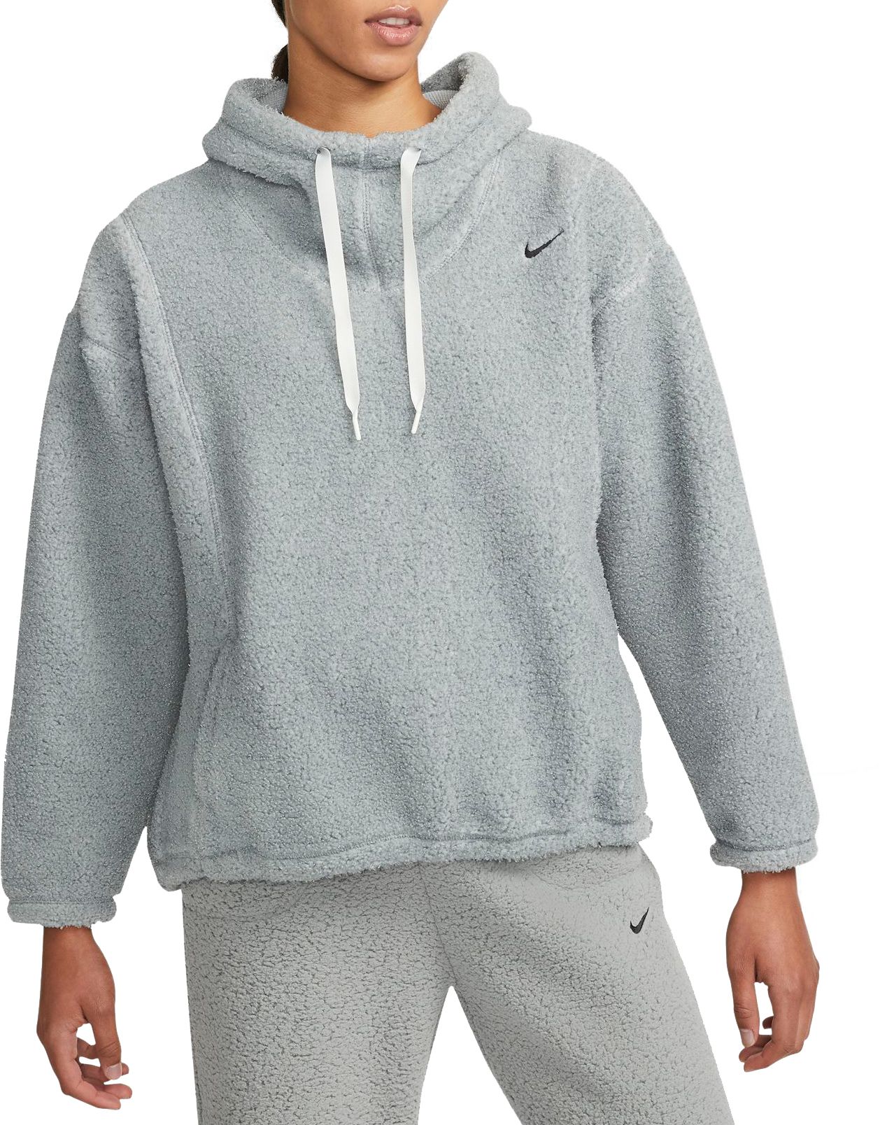 Nike mini swoosh oversized grey online hoodie