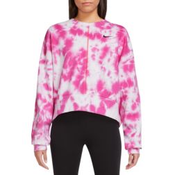 Nike Women's Sportswear Fleece Over-Oversized Tie-Dye Crew