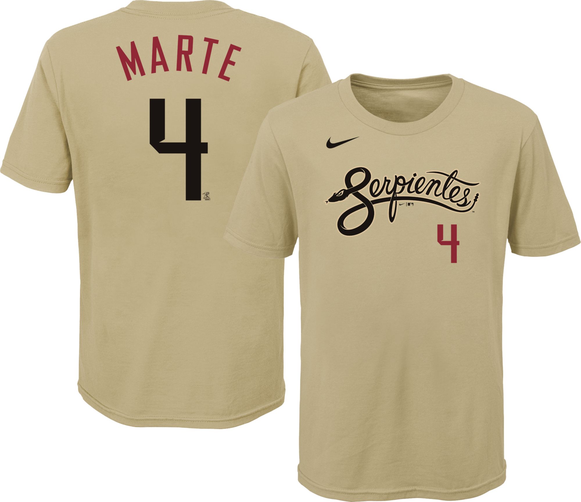 Nike / Youth Arizona Diamondbacks Ketel Marte #4 Gold 2021 City Connect T- Shirt