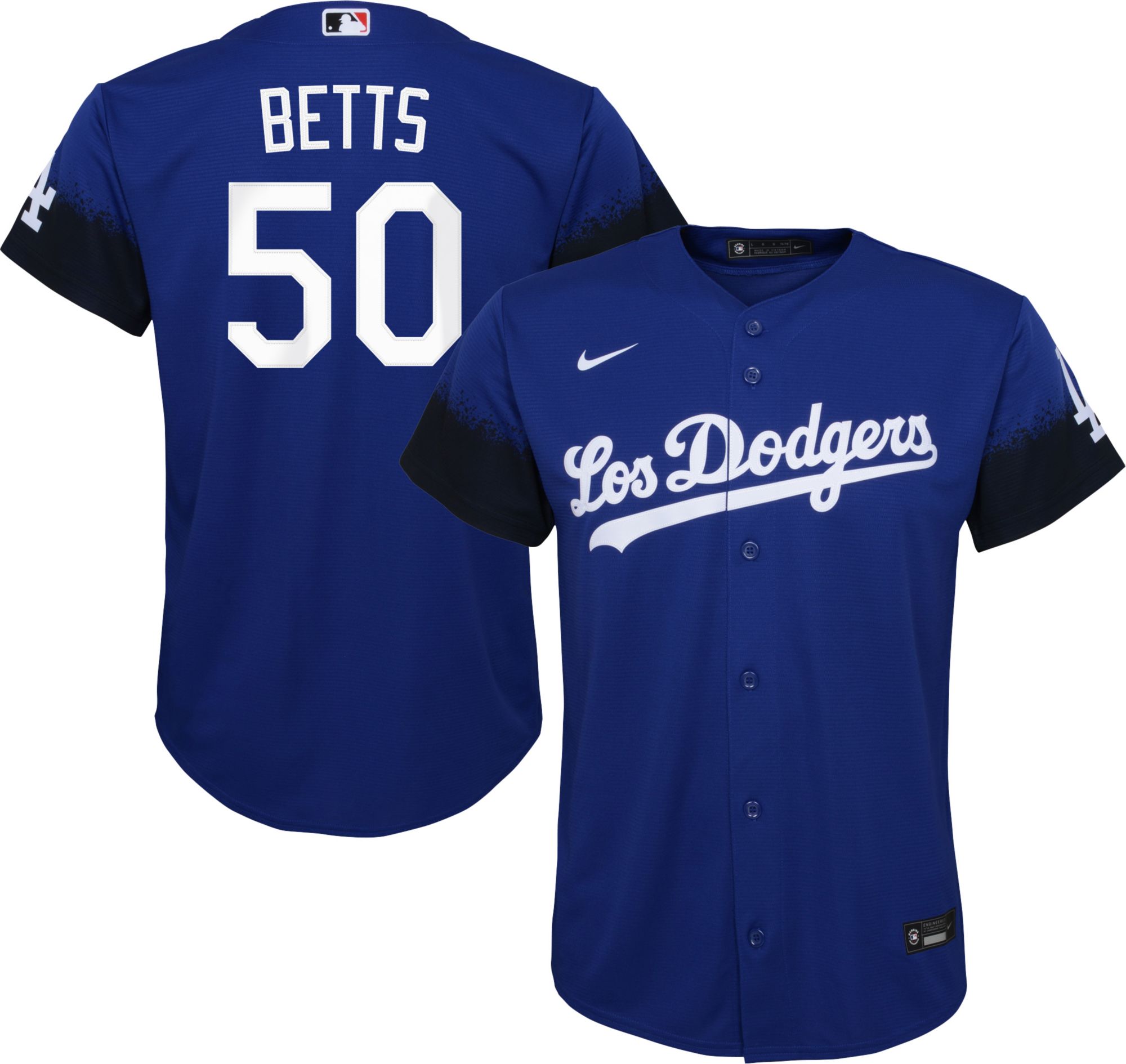 Nike Men's Replica Los Angeles Dodgers Mookie Betts #50 Cool Base White  Jersey