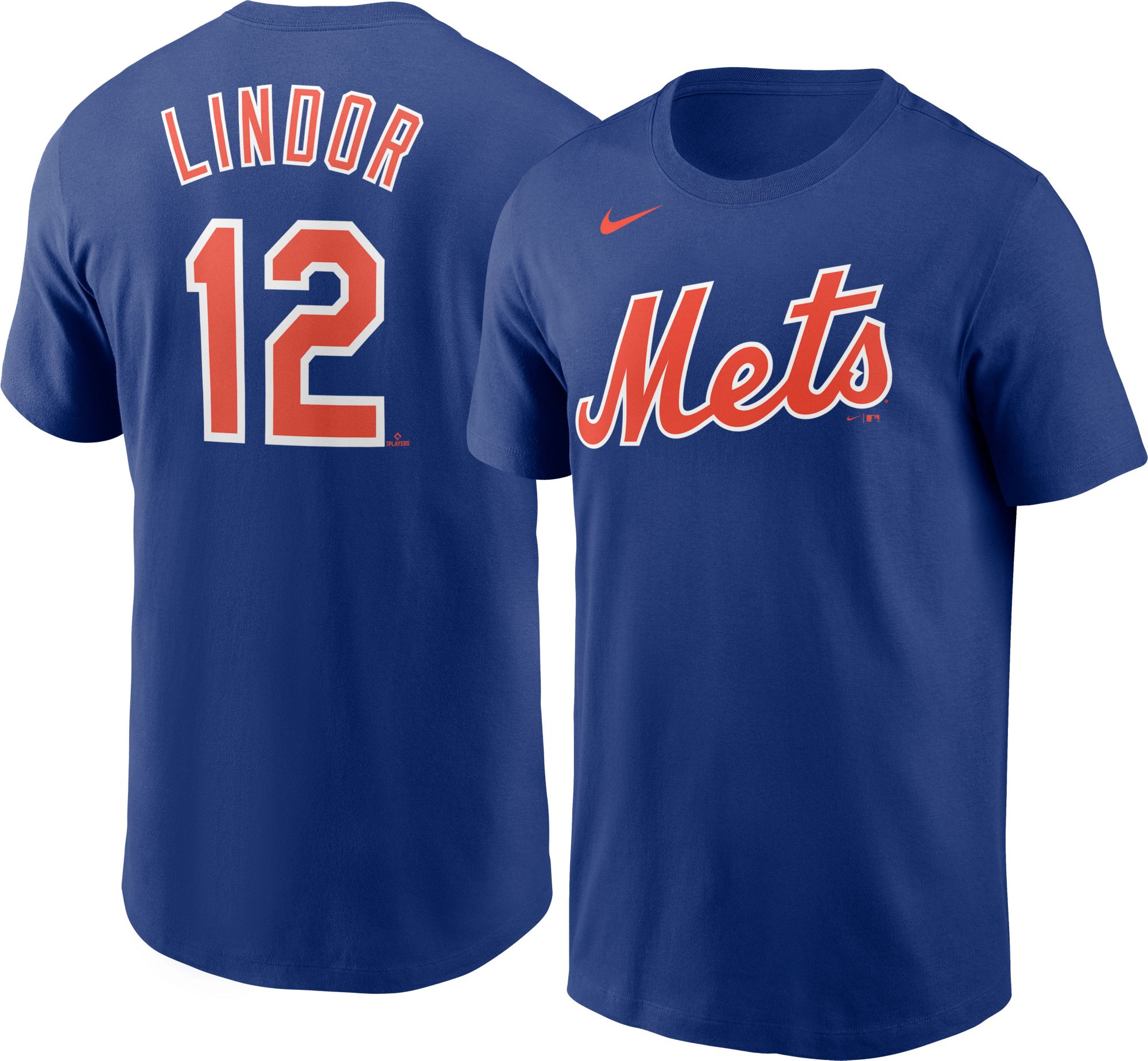 Nike Men's New York Mets Francisco Lindor #12 Black T-Shirt