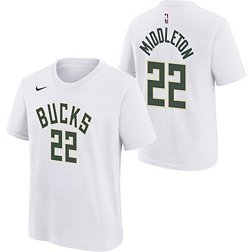 Nike Youth Milwaukee Bucks Khris Middleton #22 White T-Shirt