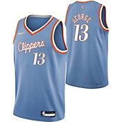 Nike Youth 2021-22 City Edition Los Angeles Clippers Paul George #13 Blue Swingman Jersey