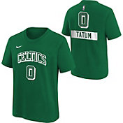 Nike Youth 2021-22 City Edition Boston Celtics Jayson Tatum #0 Green Player T-Shirt