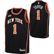 Nike Youth 2021-22 City Edition New York Knicks Obi Toppin #1 Black Swingman Jersey
