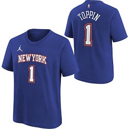 Jordan Youth New York Knicks Obi Toppin #1 Blue Statement T-Shirt