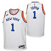Nike Youth New York Knicks Obi Toppin #1 White Dri-FIT Swingman Jersey