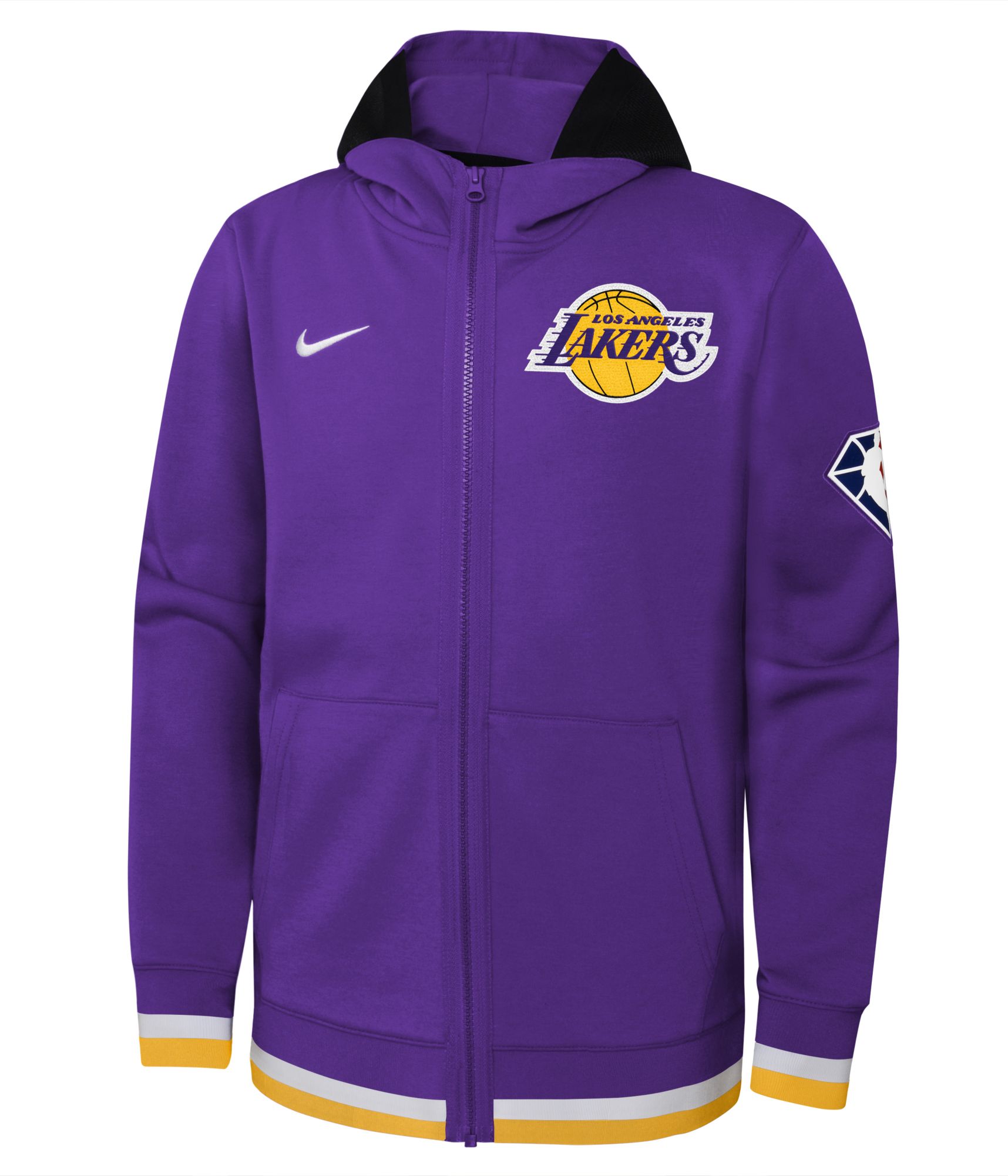 Los Angeles Lakers NIKE NBA Black Showtime Full-Zip Hoodie Jacket Men's  SMALL