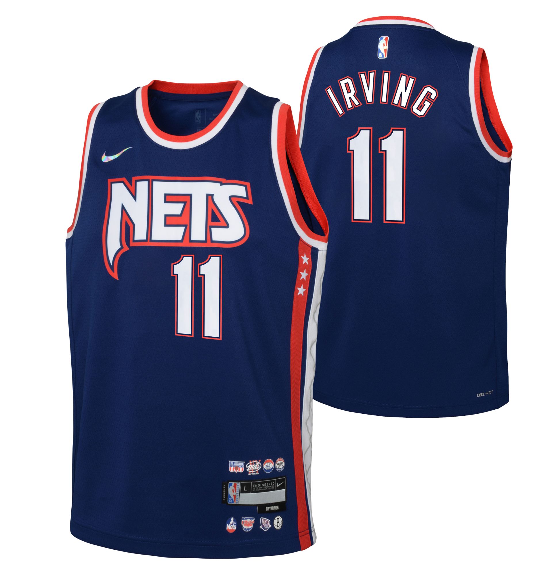 Nike Men's Brooklyn Nets Kyrie Irving Dri-FIT City Edition Black T