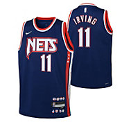 Nike Youth 2021-22 City Edition Brooklyn Nets Kyrie Irving #11 Blue Swingman Jersey