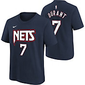 Nike Youth 2021-22 City Edition Brooklyn Nets Kevin Durant #7 Navy Player T-Shirt
