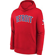 Nike Youth 2021-22 City Edition Detroit Pistons Red Essential Pullover Hoodie