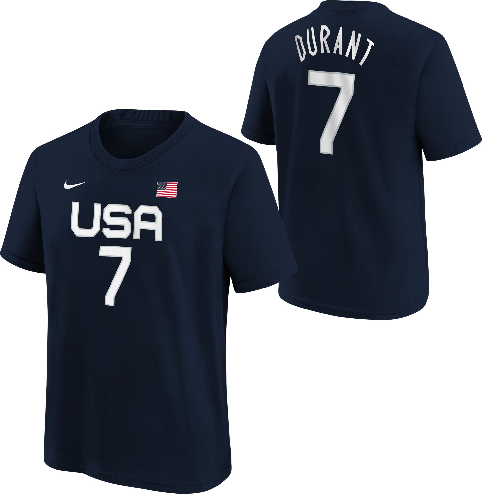 monstruo Enciclopedia Girar en descubierto Nike / Youth USA Basketball Kevin Durant #7 Navy T-Shirt