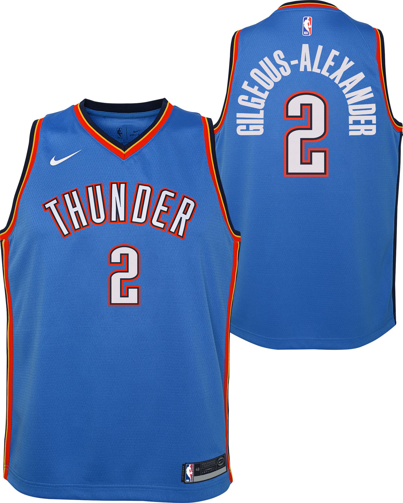 Nike Youth Oklahoma City Thunder Shai Gilgeous-Alexander #2 Blue Swingman Jersey